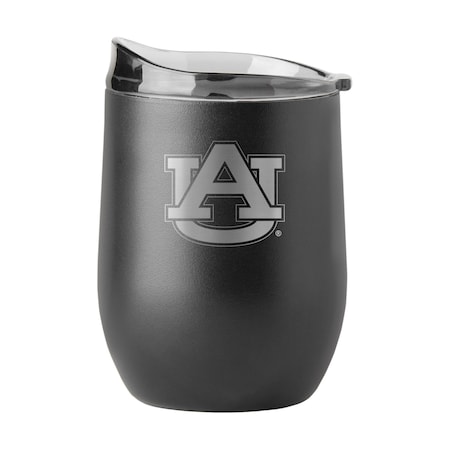 Logo Brands Auburn 16oz Black Etch Powder Coat Curved Bev 110-S16PB-BLK-9
